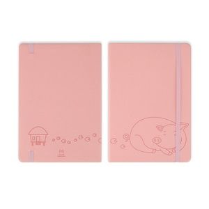 Pink Piggy A5 Soft Touch Cover Banded(Dot Grid)